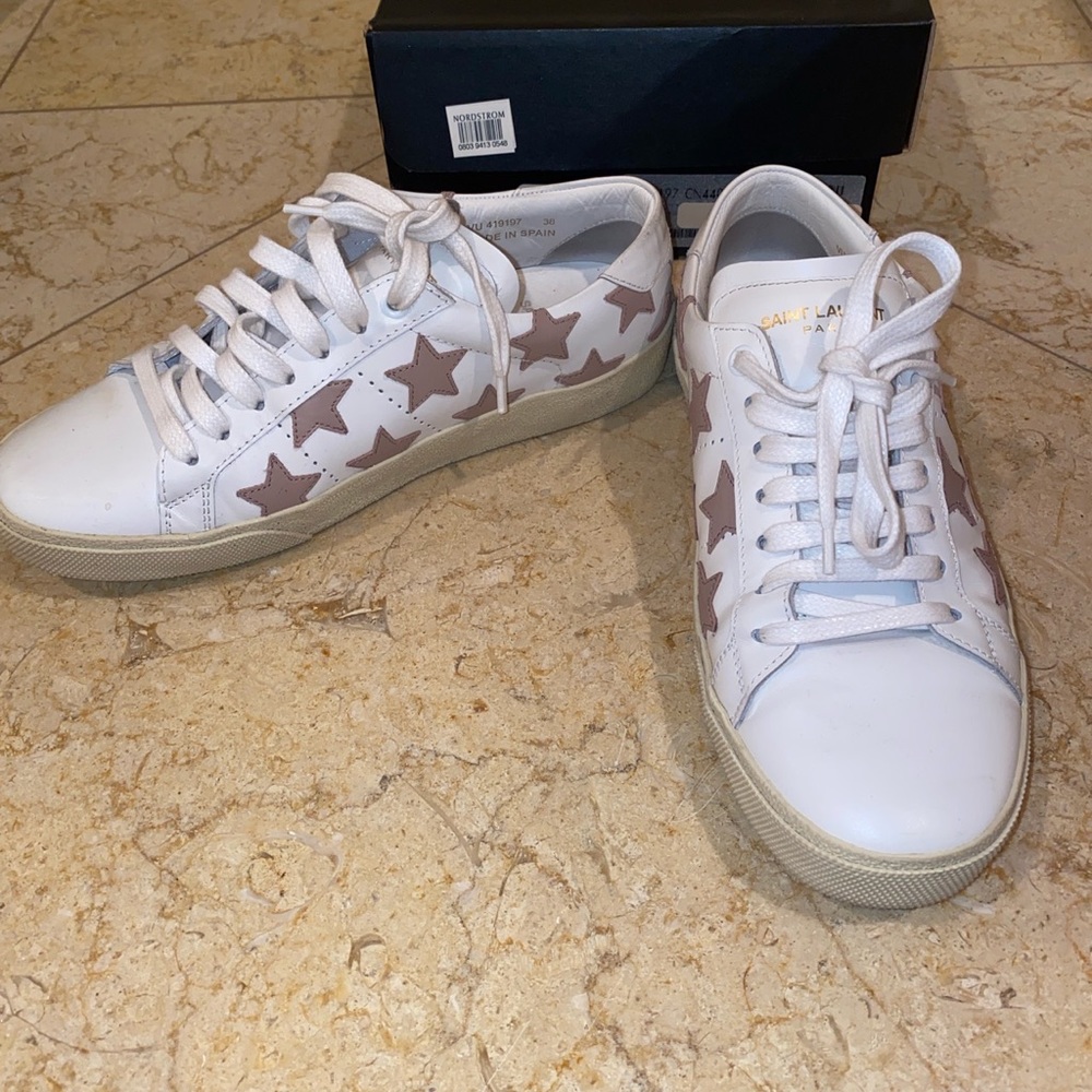 Saint Laurent star sneakers. Size 38. Worn once. Originally $595.